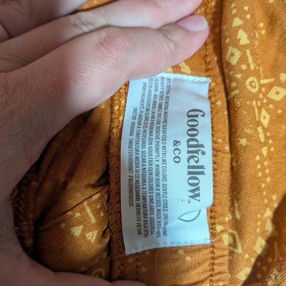 Goodfellow & Co Knit PJ Shorts Orange & Yellow With Pockets And Button Fly - Picture 5 of 9